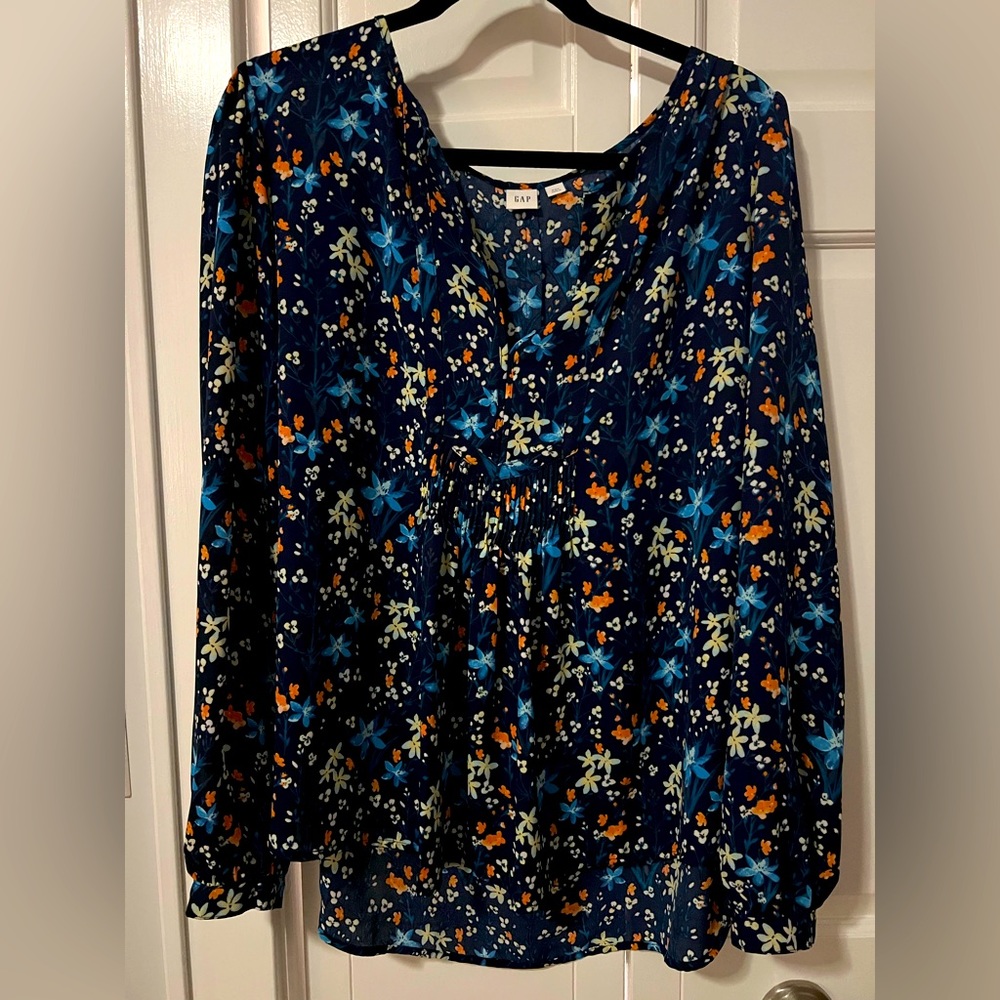 GAP Blue Floral Blouse